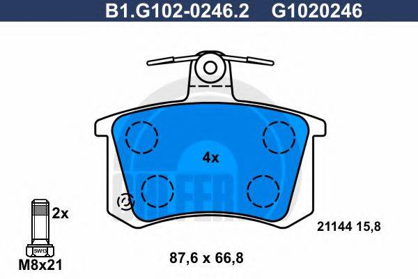 GALFER B1G10202462 Комплект гальмівних колодок, дискове гальмо