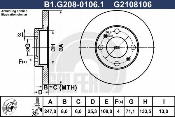 GALFER B1G20801061 гальмівний диск