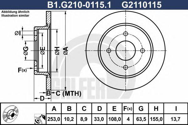 GALFER B1G21001151 гальмівний диск