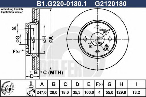 GALFER B1G22001801 гальмівний диск