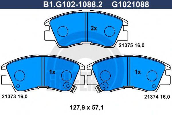 GALFER B1G10210882 Комплект гальмівних колодок, дискове гальмо