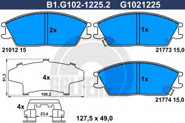 GALFER B1G10212252 Комплект гальмівних колодок, дискове гальмо