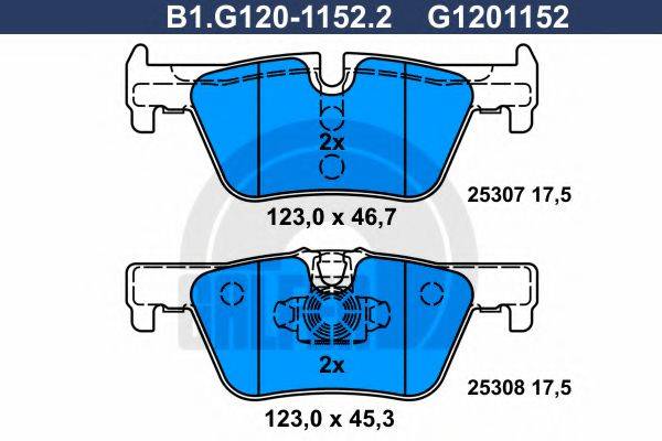 GALFER B1G12011522 Комплект гальмівних колодок, дискове гальмо