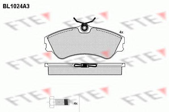 FTE BL1024A3 Комплект гальмівних колодок, дискове гальмо