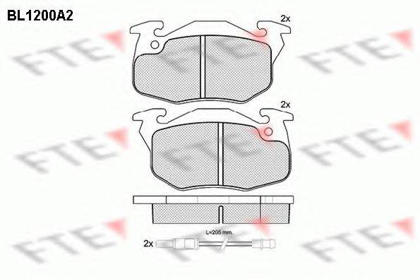 FTE BL1200A2 Комплект гальмівних колодок, дискове гальмо