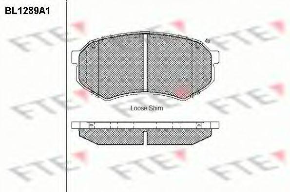 FTE BL1289A1 Комплект гальмівних колодок, дискове гальмо