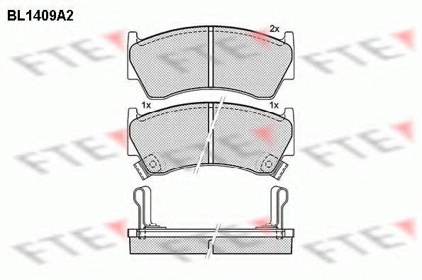 FTE BL1409A2 Комплект гальмівних колодок, дискове гальмо