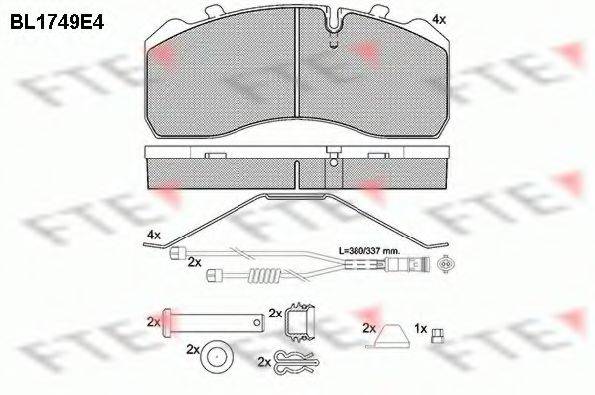 FTE BL1749E4 Комплект гальмівних колодок, дискове гальмо