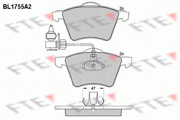 FTE BL1755A2 Комплект гальмівних колодок, дискове гальмо