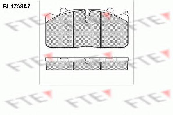 FTE BL1758A2 Комплект гальмівних колодок, дискове гальмо