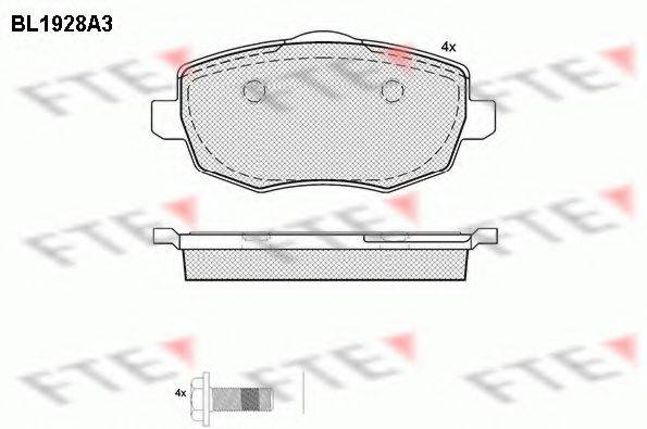 FTE BL1928A3 Комплект гальмівних колодок, дискове гальмо