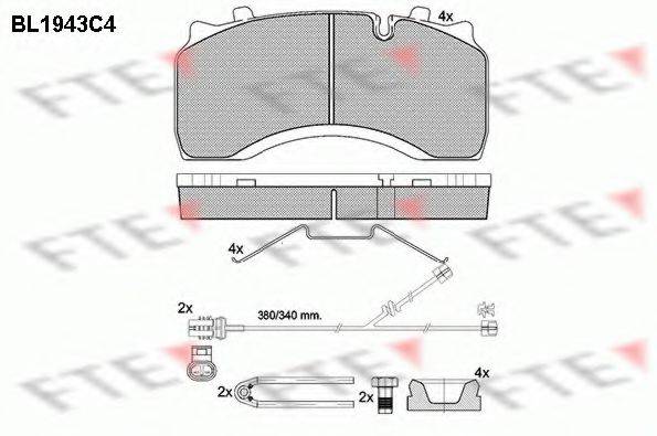 FTE BL1943C4 Комплект гальмівних колодок, дискове гальмо