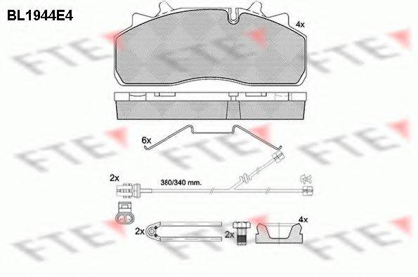 FTE BL1944E4 Комплект гальмівних колодок, дискове гальмо