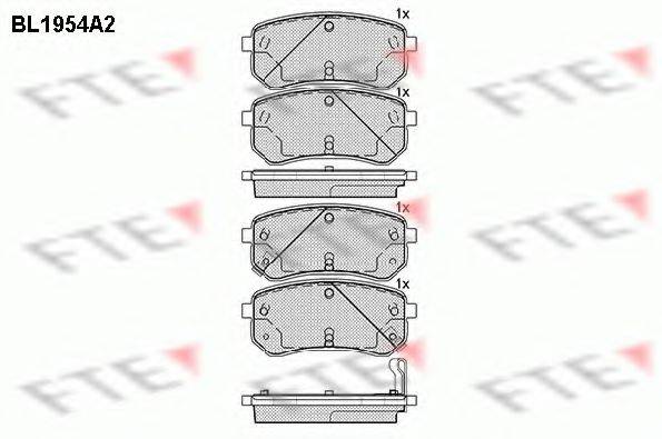 FTE BL1954A2 Комплект гальмівних колодок, дискове гальмо