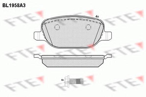 FTE BL1958A3 Комплект гальмівних колодок, дискове гальмо