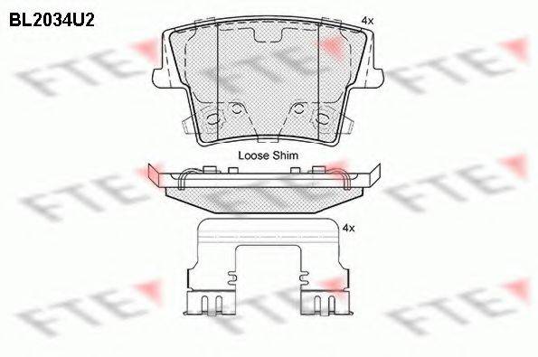 FTE BL2034U2 Комплект гальмівних колодок, дискове гальмо