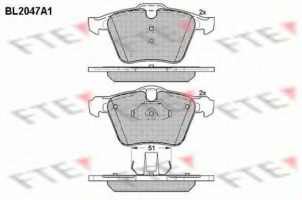 FTE BL2047A1 Комплект гальмівних колодок, дискове гальмо