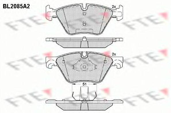 FTE BL2085A2 Комплект гальмівних колодок, дискове гальмо