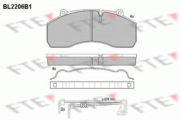 FTE BL2206B1 Комплект гальмівних колодок, дискове гальмо