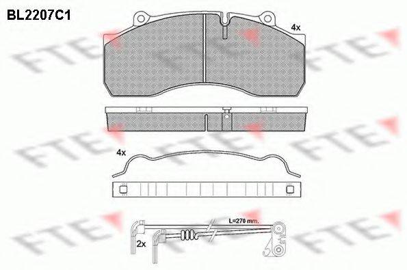 FTE BL2207C1 Комплект гальмівних колодок, дискове гальмо