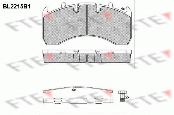 FTE BL2215B1 Комплект гальмівних колодок, дискове гальмо