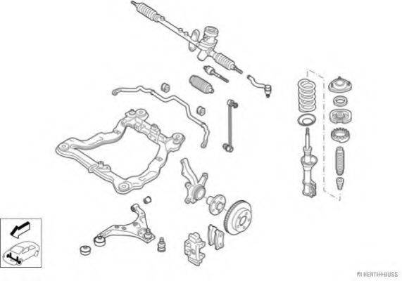 HERTH+BUSS JAKOPARTS N03610VA Рульове управління; Підвіска колеса