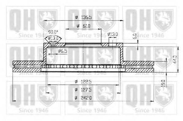 QUINTON HAZELL BDC3526 гальмівний диск