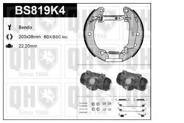 QUINTON HAZELL BS819K4 Комплект гальм, барабанний гальмівний механізм