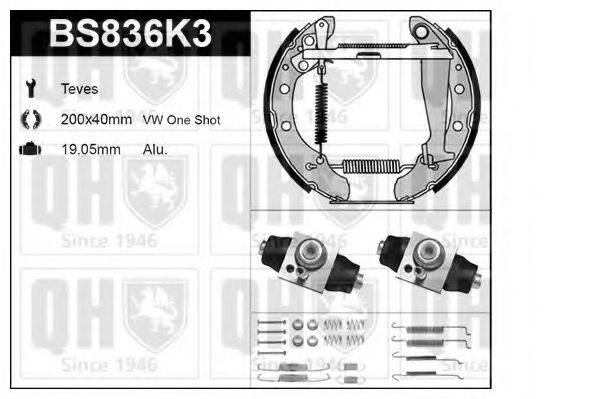 QUINTON HAZELL BS836K3 Комплект гальм, барабанний гальмівний механізм