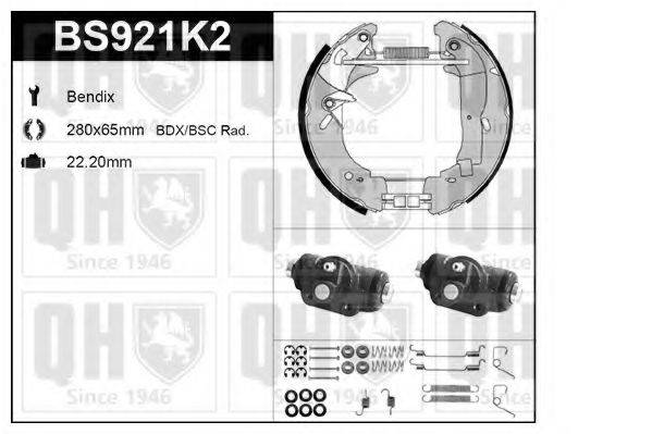 QUINTON HAZELL BS921K2 Комплект гальм, барабанний гальмівний механізм