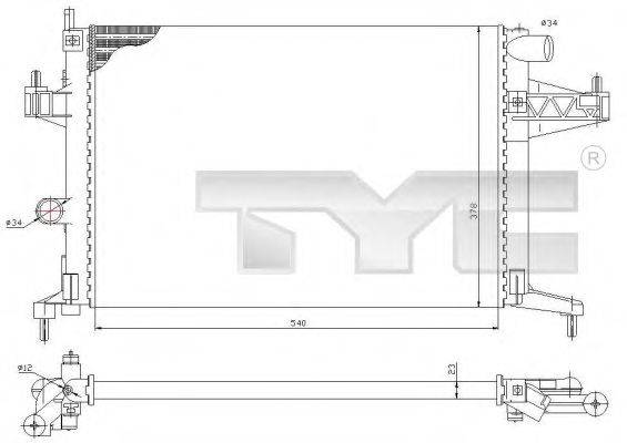 TYC 7250033 Радіатор, охолодження двигуна