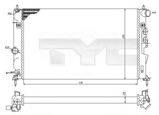 TYC 7250027R Радіатор, охолодження двигуна