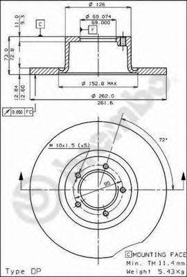 BREMBO 08329610 гальмівний диск