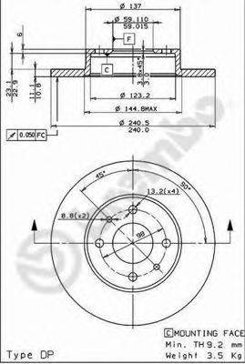 BREMBO 08508514 гальмівний диск