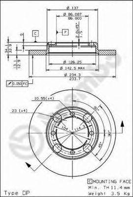 BREMBO 08707210 гальмівний диск