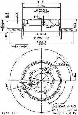 BREMBO 08721176 гальмівний диск