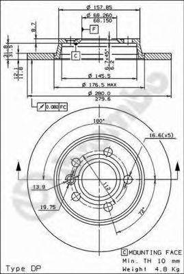 BREMBO 08728814 гальмівний диск