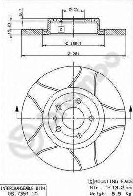 BREMBO 08735475 гальмівний диск