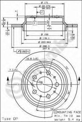 BREMBO 08776575 гальмівний диск