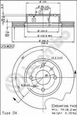 BREMBO 09302320 гальмівний диск