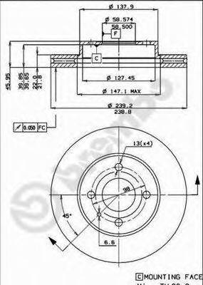 BREMBO 09314010 гальмівний диск