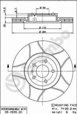 BREMBO 09493976 гальмівний диск