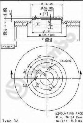 BREMBO 09518010 гальмівний диск