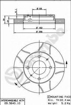 BREMBO 09564075 гальмівний диск