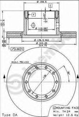 BREMBO 09579710 гальмівний диск