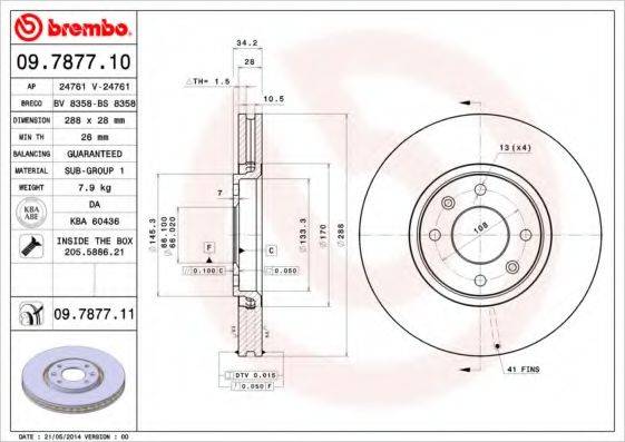 BREMBO 09787710 гальмівний диск