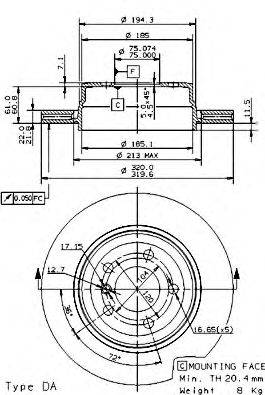 BREMBO 09957310 гальмівний диск