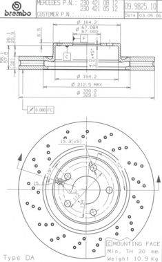 BREMBO 09982511 гальмівний диск