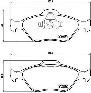 BREMBO P24055 Комплект гальмівних колодок, дискове гальмо