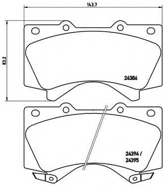 BREMBO P83107 Комплект гальмівних колодок, дискове гальмо